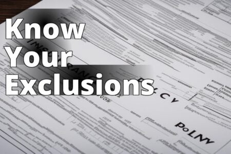 An image of a detailed insurance policy document with sections on exclusions highlighted.