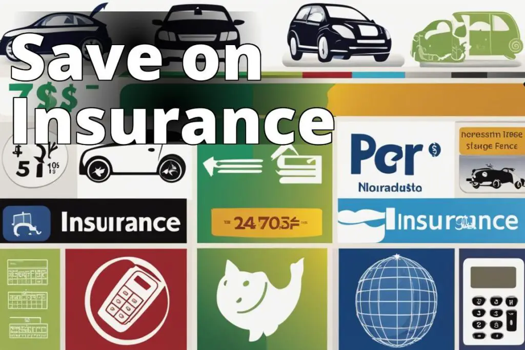 An image showing a collage of different car insurance logos and a calculator displaying savings to r