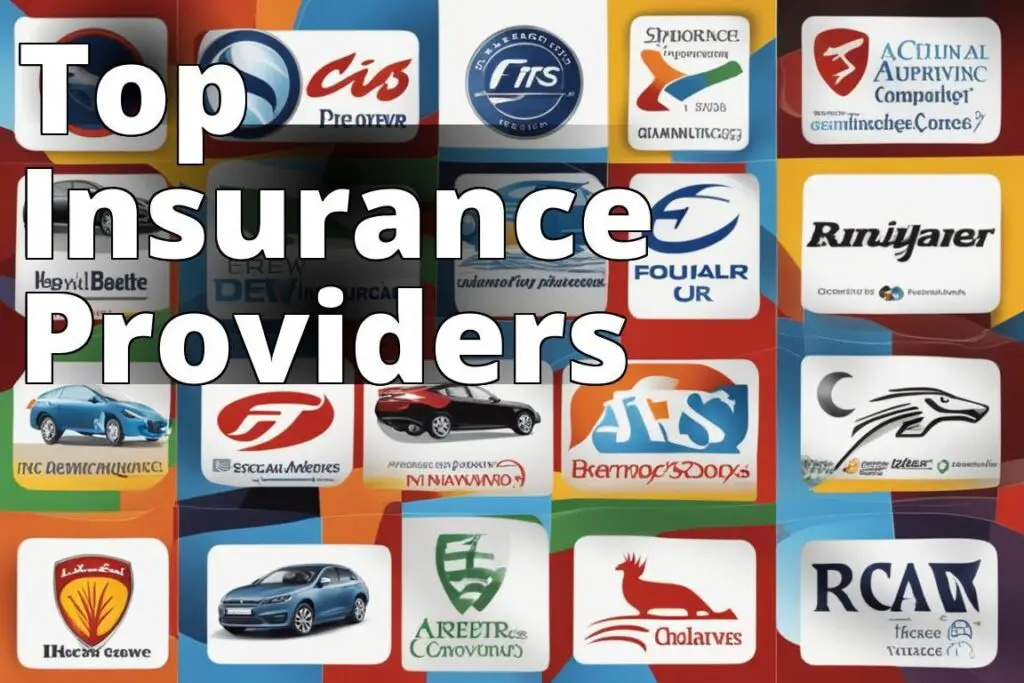 An image showing a collage of various car insurance company logos to represent the top providers men